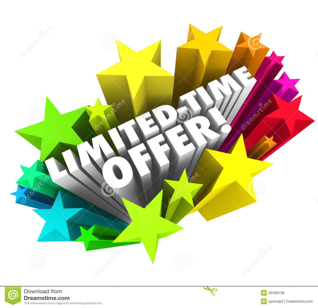 limited-time-offer-stars-d-words-special-savings-deal-ending-white-letters-surrounded-colorful-advertising-discount-42430195