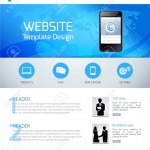 Website design template with menu and navigation layout elements vector illustration.